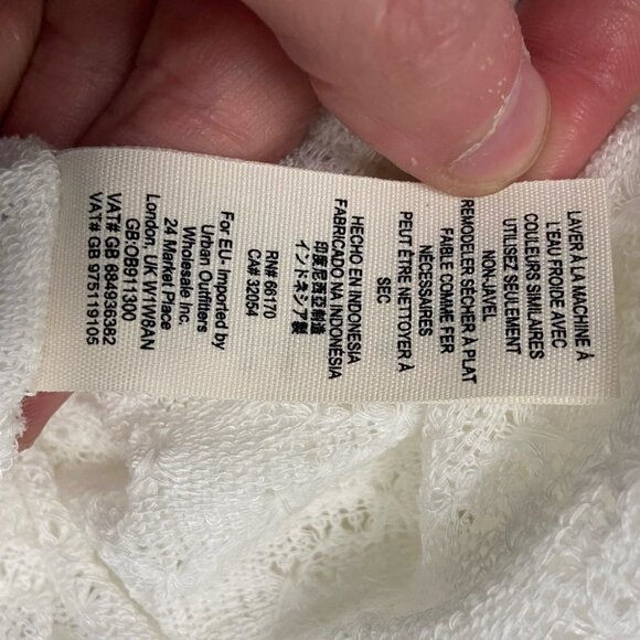 NWT Free People Dreamgirl Top Ivory White Knit Lace Size Large Bohemian New Boho - Picture 7 of 7